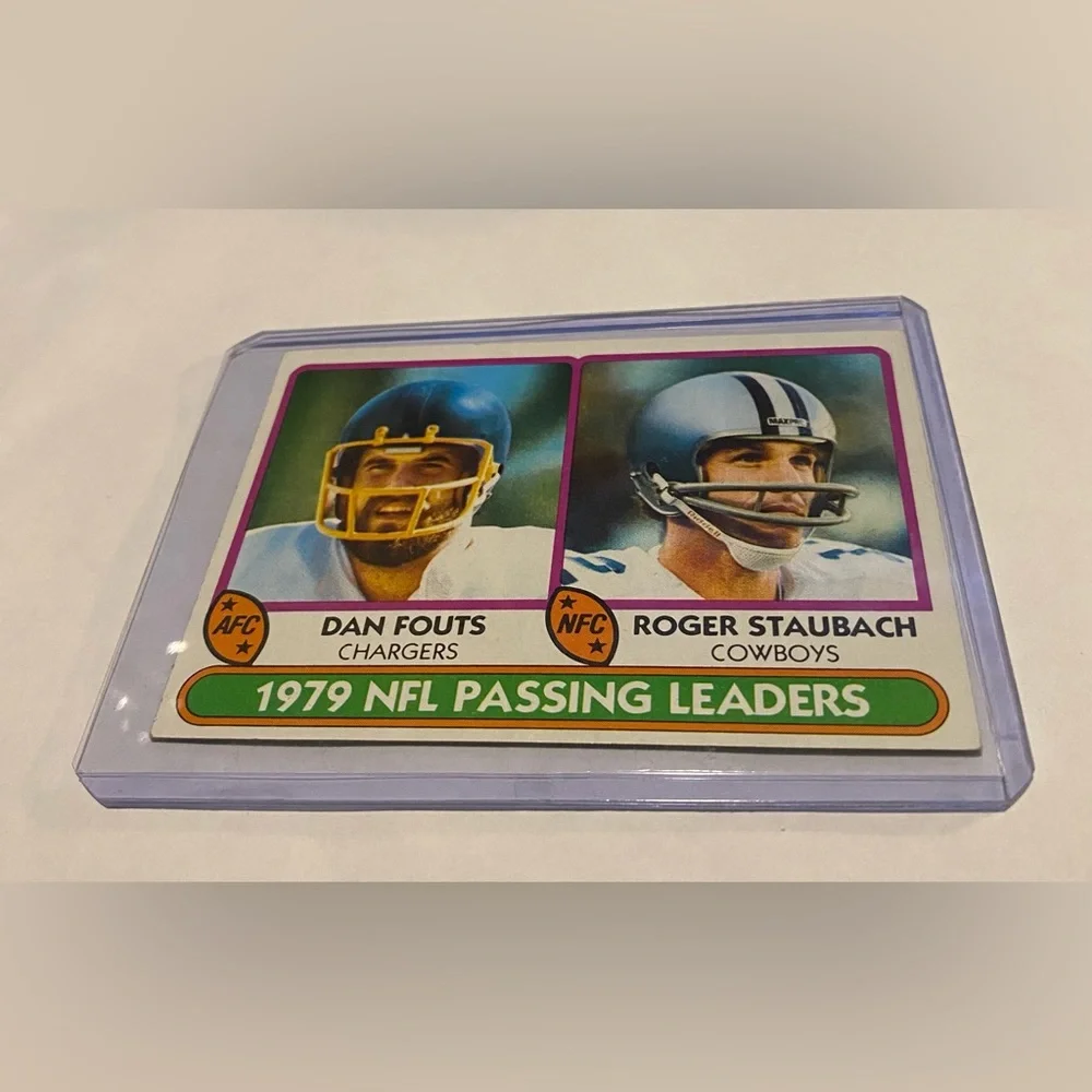 Roger Staubach/Dan Fouts 1979 NFL Passing Leaders 1980 Topps Football Card